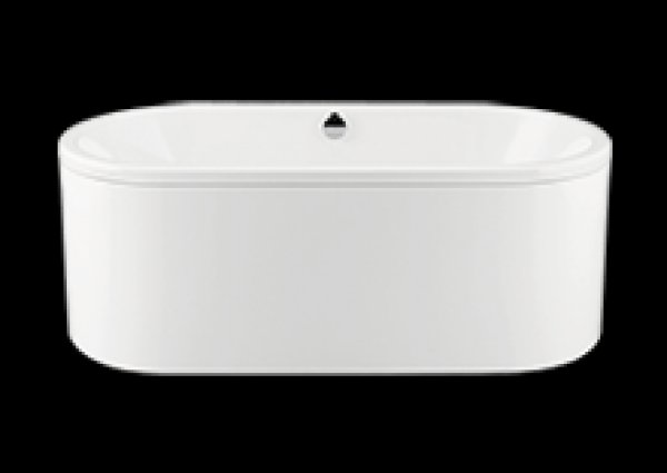 Kaldewei Classic Duo Oval, freistehende Badewanne, 180x80x42 cm, mit Schürze Außenfarbe schwarz, 111-7, Farbe: Weiß, mit Perl-Effekt von Kaldewei