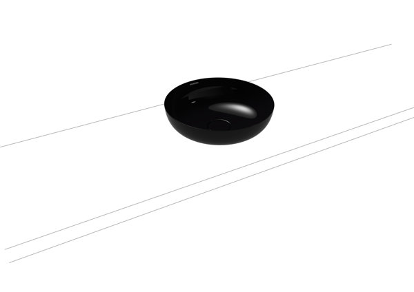 Kaldewei Miena Waschtisch-Schale, 3181, rund, ohne Überlauf, Durchmesser 380mm, 909406000, Farbe: Schwarz mit Perl-Effekt von Kaldewei