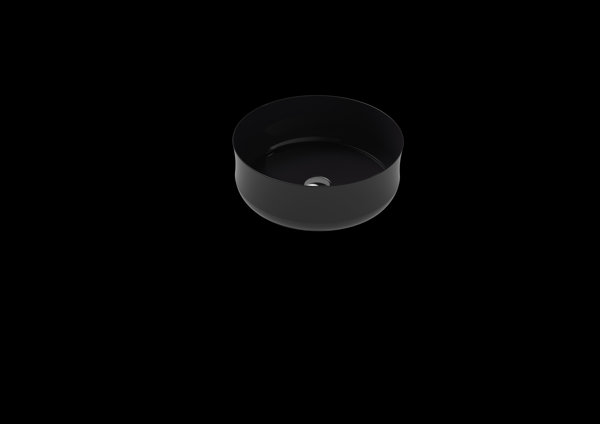 Kaldewei Ming Waschtisch-Schale, 3186, ohne Überlauf, rund, Durchmesser 400mm, 91330600, Farbe: Schwarz mit Perl-Effekt von Kaldewei