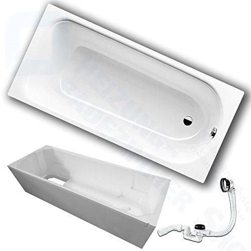 Kaldewei Saniform Plus Stahl Badewanne inkl. Wannenträger und Ablaufgarnitur (180 x 80 cm) von Kaldewei