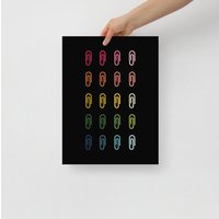 Büro & Bastelzimmer Kunst Bunte Papierclips Kunstdruck Mit Schwarzem Hintergrund von KaleidoscopeLivingUS