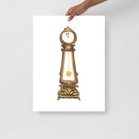 Der Nußknacker Opa Uhr Aquarell Kunstdruck von KaleidoscopeLivingUS