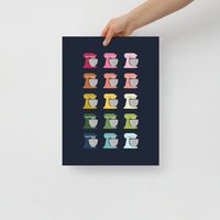 Küchenkunst Bunte Standmixer Kunstdruck Mit Marineblauen Hintergrund von KaleidoscopeLivingUS