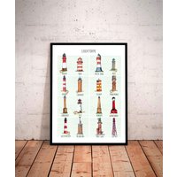 Leuchttürme Der Deutschen Inseln Und Küsten - Kunstdruck Mit Rahmen, Maritime Nordsee Kunst, Deko, Geschenk Leuchttürme Der Deutschen Inseln Und Küsten - Kunstdruck Mit Rahmen, Maritime Nordsee Kunst, Deko, Geschenk von KalenderKunst2026