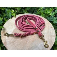 Lederhundeleine Rot Bzw. Rost-Rot, Hundeleine, Lederleine, Fettlederleine, Geflochten, Hundezubehör von KaleoHundeleinen