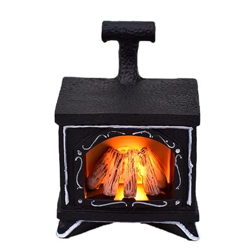 Kaleora Wichtel Zubehör Weihnachten, Miniatur Wichtel Kamin, Puppenhaus LED Kamin für Kinder Weihnachtsdekoration von Kaleora