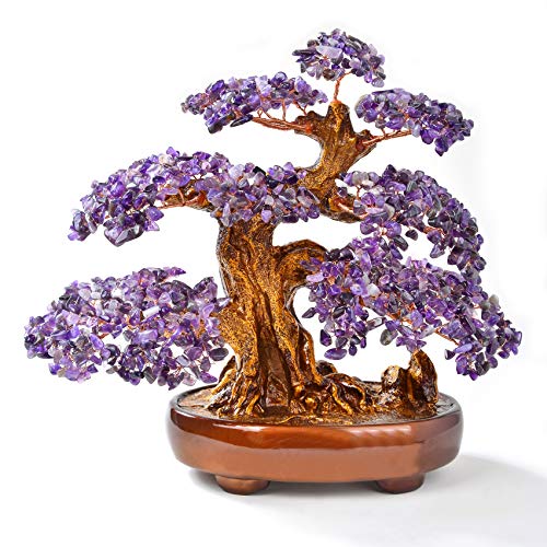 KALIFANO Edelstein Baum – Bonsai Feng Shui Geldbaum mit heilenden Eigenschaften Edelsteinbaum amethyst von Kalifano