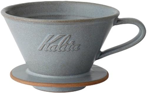 Carita Kaffee-Tropfer Mino Ware Hohe Wärmespeicherung Keramik für 2 bis 4 Personen, Sandgrau #02105 Wave Serie, Made in Japan, Tropfausrüstung, Für 2 Personen, Für 4 Tassen, Porzellan, Stilvoll, von Kalita