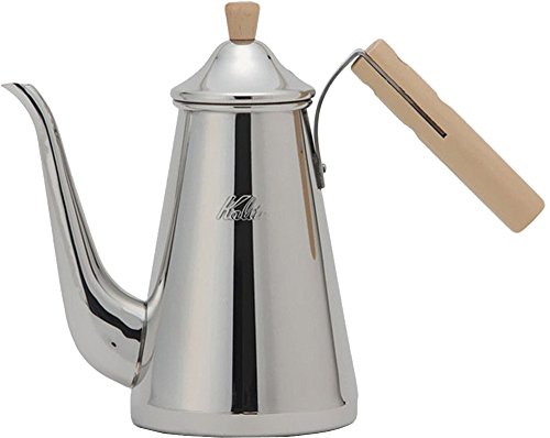 Carita Kalita Tsubamesanjo Kaffeekanne, Edelstahl, Holzgriff 700.9 ml (700 ml), dünner Mund, Düse, gerades Feuer, Made in Japan, Slim 700SSW, #52202 Tropfkanne Wasserkocher, Kaffeemaschine, Yakan, von Kalita