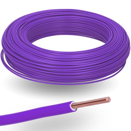 10 Meter Kalitec H07V-U 1x1,5 mm² violett I flammwidrige PVC Einzelader 1,5mm2 Litze starr aus Kupfer I 450/750 V I Verdrahtungsleitung eindrähtig für interne Verdrahtung von Maschinen und Leuchten von Kalitec