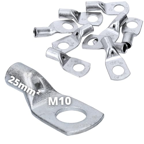 10 Stück Cembre A5-M10 Rohrkabelschuh 25mm² M10 unisoliert aus Kupfer verzinnt 10 Stück Cembre A5-M10 Rohrkabelschuh 25mm² M10 unisoliert aus Kupfer verzinnt von Kalitec