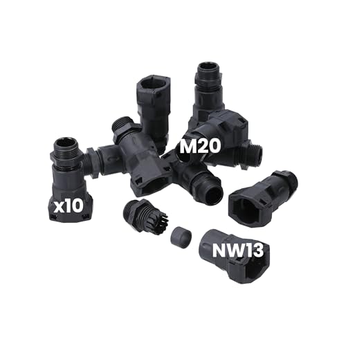 10 Stück Kalitec 3805623 Wellschlauchverschraubung Kombi NW13 M20 IP68 I wasserdicht IP68 I Verbindungsstück I Kombiverschraubung I Klicksystem von Kalitec