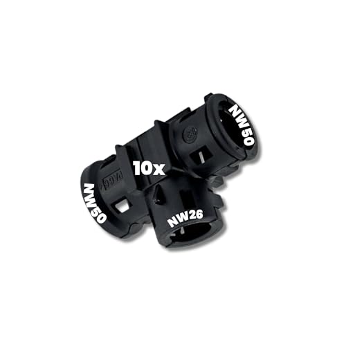 10 Stück Kalitec 9806204 T-Verteiler Form A NW 50-26-50 schwarz I 3 Wege Verteiler I T-Stück I Verteiler für Wellrohr I Verbinder für Wellrohr I kabelverteiler I Kabelverzweigung I Schnellverbinder 10 Stück Kalitec 9806204 T-Verteiler Form A NW 50-26-50 schwarz I 3 Wege Verteiler I T-Stück I Verteiler für Wellrohr I Verbinder für Wellrohr I kabelverteiler I Kabelverzweigung I Schnellverbinder von Kalitec