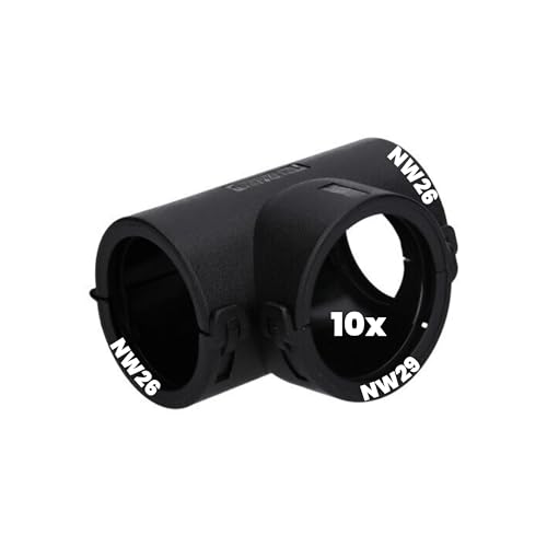 10 Stück Kalitec 9806304 T-Verteiler Form A NW 26-29-26 schwarz I 3 Wege Verteiler I T-Stück I Verteiler für Wellrohr I Verbinder für Wellrohr I kabelverteiler I Kabelverzweigung I Schnellverbinder von Kalitec