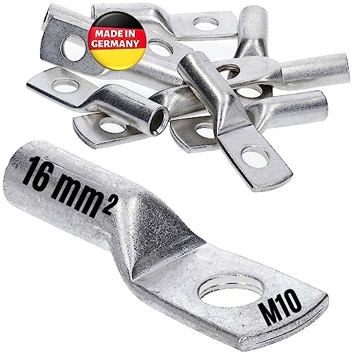 10 Stück Kalitec DR16-10 Press-Kabelschuh 16mm² M10 I Verbinder nach DIN 46235 I Made in Germany von Kalitec