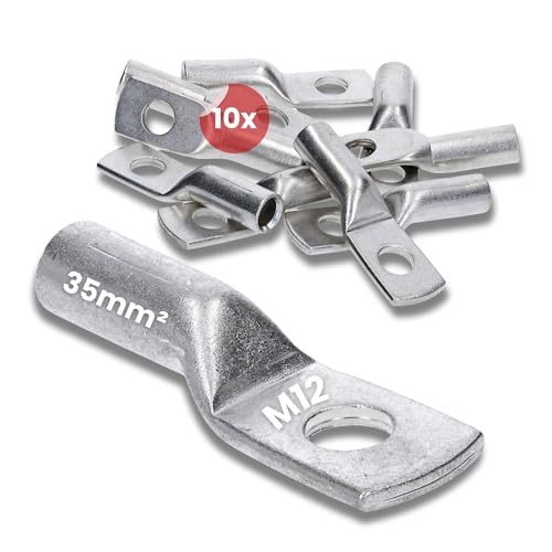 10 Stück Kalitec DR35-12 Press-Kabelschuh 35mm² M12 I Verbinder nach DIN 46235 I Made in Germany von Kalitec
