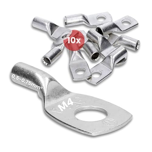 10 Stück Kalitec HR05-4 Handelsübliche Rohrkabelschuhe 0,5-0,75mm² M4 I ohne Sichtloch I Industriequalität von Kalitec