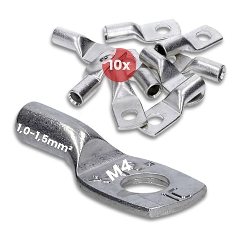 10 Stück Kalitec HR1-4 Handelsübliche Rohrkabelschuhe 1,0-1,5mm² M4 I ohne Sichtloch I Made in Germany von Kalitec