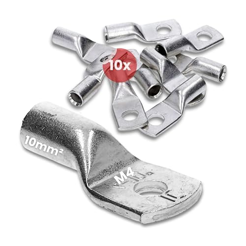 10 Stück Kalitec HR10-4 Handelsübliche Rohrkabelschuhe 10mm² M4 I ohne Sichtloch I Made in Germany von Kalitec