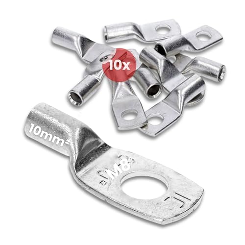10 Stück Kalitec HR10-8 Handelsübliche Rohrkabelschuhe 10mm² M8 I ohne Sichtloch I Made in Germany von Kalitec