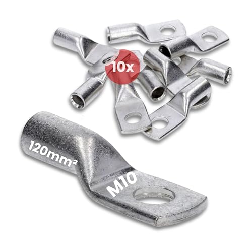 10 Stück Kalitec HR120-10 Handelsübliche Rohrkabelschuhe 120mm² M10 I ohne Sichtloch I Made in Germany von Kalitec