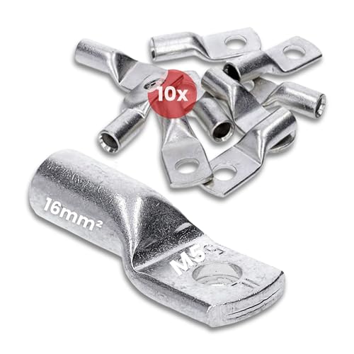 10 Stück Kalitec HR16-5 Handelsübliche Rohrkabelschuhe 16mm² M5 I ohne Sichtloch I Made in Germany von Kalitec