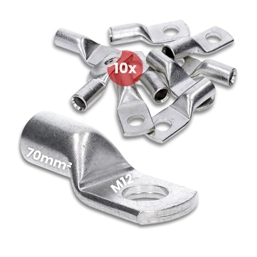 10 Stück Kalitec HR70-12 Handelsübliche Rohrkabelschuhe 70mm² M12 I ohne Sichtloch I Made in Germany von Kalitec