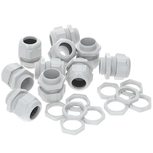 10 Stück Kalitec M16 Kabelverschraubung Kunststoff 3,5-10mm Klemmbereich I M16 Gegenmutter Kunststoff lichtgrau I wasserdichte Kabeldurchführung von Kalitec