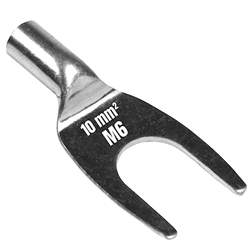 10 Stück Kalitec NR10-U6 Rohrkabelschuh Reinnickel 10mm² M6 Gabelform I für sehr hohe Temperaturen bis zu 650°C von Kalitec