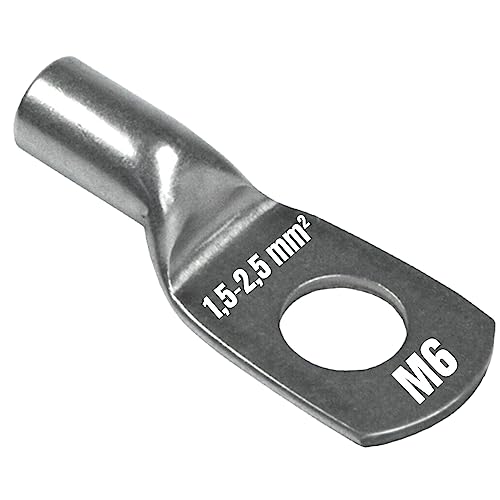 10 Stück Kalitec NR2-M6 Rohrkabelschuh Reinnickel 1,5-2,5mm² M6 I für sehr hohe Temperaturen bis zu 650°C von Kalitec