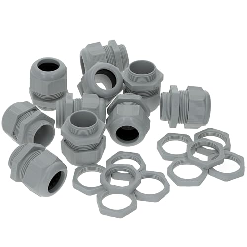 10 Stück Kalitec PG16 Kabelverschraubung Kunststoff 7,0-14,0mm Klemmbereich I PG16 Gegenmutter Kunststoff grau I wasserdichte Kabeldurchführung von Kalitec