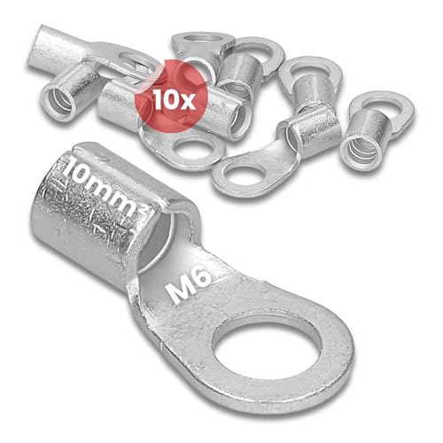 10 Stück Kalitec Q10-6 Quetschkabelschuh nach DIN 46234 10mm² M6 von Kalitec