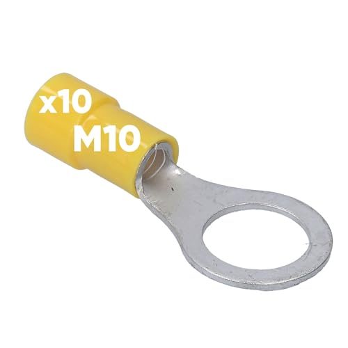 10 Stück Kalitec RKSGM10 Ringkabelschuh 4-6mm² I teilisoliert M10 gelb I Kupfer I PVC Kragen I zum Verbinden von Kabeln oder Litzen I Kabelschuh I Kabelverbinder I schützt elektrische Verbindungen 10 Stück Kalitec RKSGM10 Ringkabelschuh 4-6mm² I teilisoliert M10 gelb I Kupfer I PVC Kragen I zum Verbinden von Kabeln oder Litzen I Kabelschuh I Kabelverbinder I schützt elektrische Verbindungen von Kalitec