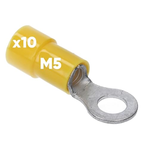 10 Stück Kalitec RKSGM5 Ringkabelschuh 4-6mm² I teilisoliert M5 gelb I Kupfer I PVC Kragen I zum Verbinden von Kabeln oder Litzen I Kabelschuh I Kabelverbinder I schützt elektrische Verbindungen 10 Stück Kalitec RKSGM5 Ringkabelschuh 4-6mm² I teilisoliert M5 gelb I Kupfer I PVC Kragen I zum Verbinden von Kabeln oder Litzen I Kabelschuh I Kabelverbinder I schützt elektrische Verbindungen von Kalitec