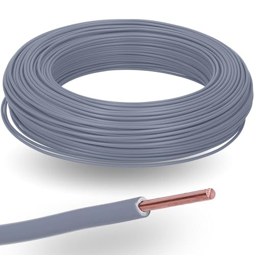 100 Meter Kalitec H07V-U 1x2,5 mm² grau im Karton I flammwidrige PVC Einzelader 2,5mm2 Litze starr I 450/750 V I Verdrahtungsleitung eindrähtig für interne Verdrahtung von Maschinen und Leuchten von Kalitec