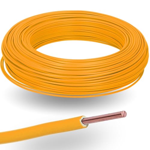 100 Meter Kalitec H07V-U 1x2,5 mm² orange im Karton I flammwidrige PVC Einzelader 2,5mm2 Litze starr I 450/750 V I Verdrahtungsleitung eindrähtig für interne Verdrahtung von Maschinen und Leuchten von Kalitec
