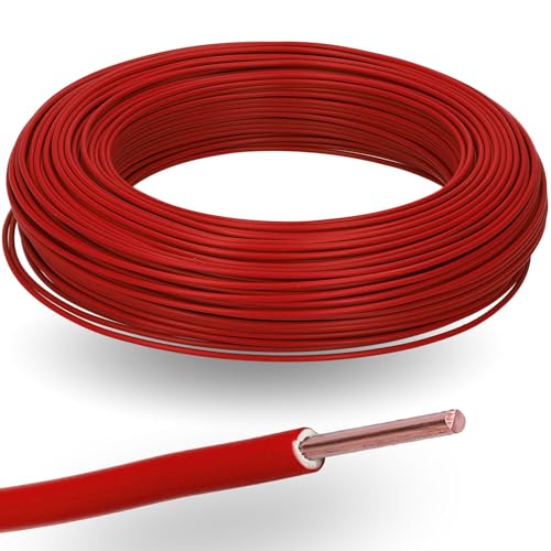 100 Meter Kalitec H07V-U 1x2,5 mm² rot im Karton I flammwidrige PVC Einzelader 2,5mm2 Litze starr I 450/750 V I Verdrahtungsleitung eindrähtig für interne Verdrahtung von Maschinen und Leuchten von Kalitec