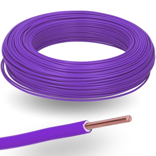 100 Meter Kalitec H07V-U 1x2,5 mm² violett im Karton I flammwidrige PVC Einzelader 2,5mm2 Litze starr I 450/750 V I Verdrahtungsleitung eindrähtig für interne Verdrahtung von Maschinen und Leuchten von Kalitec