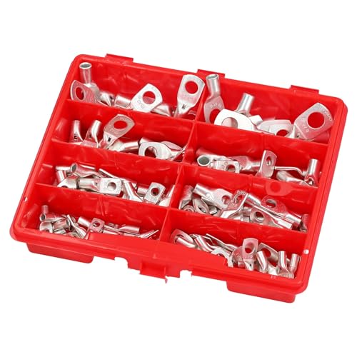 120 Quetschverbinder Sortiment Kasten Box Rohrkabelschuhe Set unisoliert 4-16mm² I Industriequalität von Kalitec