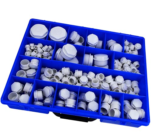 220 Stück Kalitec Sortimentskasten Blindstopfen grau M12-M50 I Würgenippel Set I Dichtstopfen Sortiment I Stopfen mit Gewinde I Sechskantstopfen Kunststoff I Würgestopfen 220 Stück Kalitec Sortimentskasten Blindstopfen grau M12-M50 I Würgenippel Set I Dichtstopfen Sortiment I Stopfen mit Gewinde I Sechskantstopfen Kunststoff I Würgestopfen von Kalitec