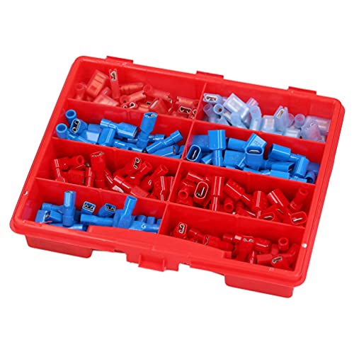 Kalitec Kali-1611 KALI-1611 Sortimentskasten Flachsteckhülsen und Flachstecker Vollisoliert 0,25-6mm² I Kupferleiter I Isoliermaterial PVC I 240 Stück von Kalitec