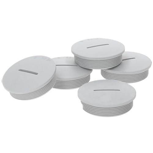 5 Stück Kalitec G4540210 M40 Blindstopfen Kunststoff rund lichtgrau I 48mm Durchmesser I M40 Blindstopfen Set I Staub und wasserdicht I IP65 von Kalitec