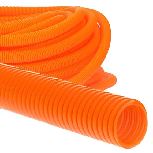 50 Meter Kalitec Wellrohr PPmod NW 8,5 orange I Wellschlauch ungeschlitzt, UV-beständig I Schutzschlauch Kabel I Marderschutz Rohr I Leerrohr I Kabelschutz AD 11,6 mm ID 8,5 mm von Kalitec