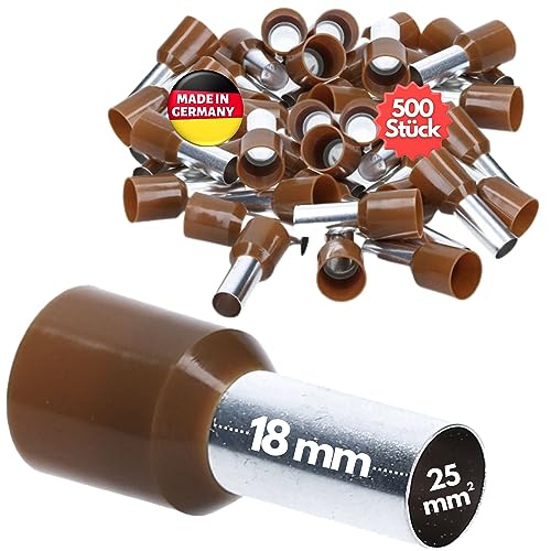 50 Stück Kalitec AE2518BR Aderendhülsen isoliert 25mm² 18mm lang braun I Made in Germany I Industriequalität 50 Stück Kalitec AE2518BR Aderendhülsen isoliert 25mm² 18mm lang braun I Made in Germany I Industriequalität von Kalitec