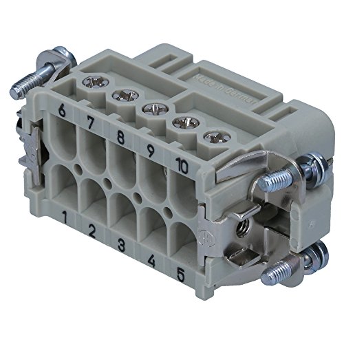 Harting 9200102812 Han 10A Buchseneinsatz I 10-polig I Schraubanschluss I 250V I 16A I UL-gelistet I IP65 I Industriesteckverbinder I Kontaktmaterial Kupfer I Temperaturbereich -40°C bis +125°C von Kalitec
