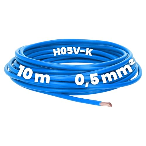 Kalitec 10 Meter H05V-K 0,5 mm² blau I Kabel 0,5mm2 als Verdrahtungsleitung I flexible Aderleitung PVC-Einzelader I Litze I Schaltdraht Kalitec 10 Meter H05V-K 0,5 mm² blau I Kabel 0,5mm2 als Verdrahtungsleitung I flexible Aderleitung PVC-Einzelader I Litze I Schaltdraht von Kalitec
