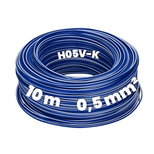 Kalitec 10 Meter H05V-K 0,5 mm² dunkelblau-weiß Verdrahtungsleitung I Aderleitung flexibel I PVC Einzelader I Litze 0,5mm2 I Verdrahtung feindrätig Einzelleitung I Kabel eindrähtig Schaltdraht Kalitec 10 Meter H05V-K 0,5 mm² dunkelblau-weiß Verdrahtungsleitung I Aderleitung flexibel I PVC Einzelader I Litze 0,5mm2 I Verdrahtung feindrätig Einzelleitung I Kabel eindrähtig Schaltdraht von Kalitec