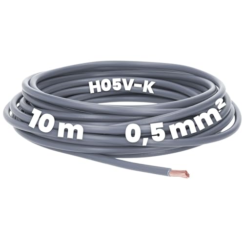 Kalitec 10 Meter H05V-K 0,5 mm² grau Verdrahtungsleitung I Aderleitung flexibel I PVC Einzelader I Litze 0,5mm2 I Verdrahtung feindrätig I Einzelleitung I Kabel eindrähtig I Schaltdraht flammwidrig Kalitec 10 Meter H05V-K 0,5 mm² grau Verdrahtungsleitung I Aderleitung flexibel I PVC Einzelader I Litze 0,5mm2 I Verdrahtung feindrätig I Einzelleitung I Kabel eindrähtig I Schaltdraht flammwidrig von Kalitec