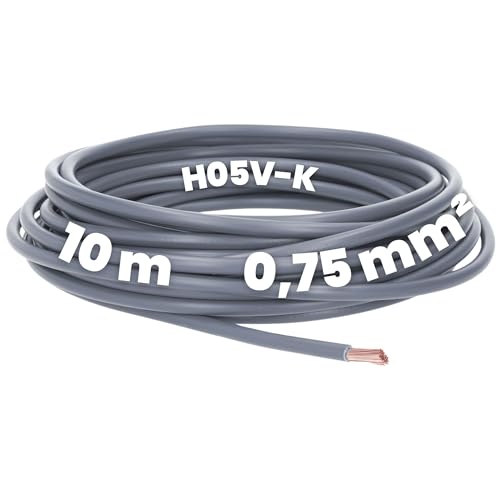 Kalitec 10 Meter H05V-K 0,75 mm² grau Verdrahtungsleitung I Aderleitung flexibel I PVC Einzelader I Litze 0,75mm2 I Verdrahtung feindrätig I Einzelleitung I Kabel eindrähtig I Schaltdraht flammwidrig Kalitec 10 Meter H05V-K 0,75 mm² grau Verdrahtungsleitung I Aderleitung flexibel I PVC Einzelader I Litze 0,75mm2 I Verdrahtung feindrätig I Einzelleitung I Kabel eindrähtig I Schaltdraht flammwidrig von Kalitec