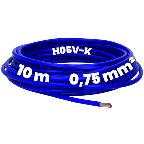 Kalitec 10 Meter H05V-K 0,75 mm² ultramarinblau Verdrahtungsleitung I Aderleitung flexibel I PVC Einzelader I Litze 0,75mm2 I Verdrahtung feindrätig I Einzelleitung I Kabel eindrähtig I Schaltdraht Kalitec 10 Meter H05V-K 0,75 mm² ultramarinblau Verdrahtungsleitung I Aderleitung flexibel I PVC Einzelader I Litze 0,75mm2 I Verdrahtung feindrätig I Einzelleitung I Kabel eindrähtig I Schaltdraht von Kalitec